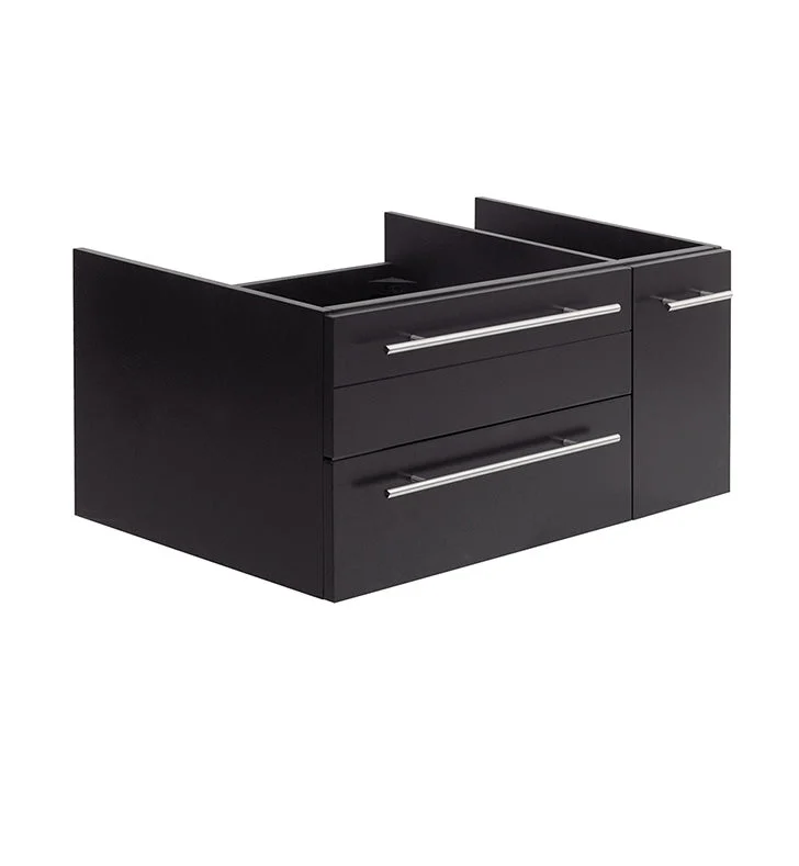 Fresca Lucera 36`` Wall Hung Undermount Sink Modern Bathroom Cabinet - Left Version