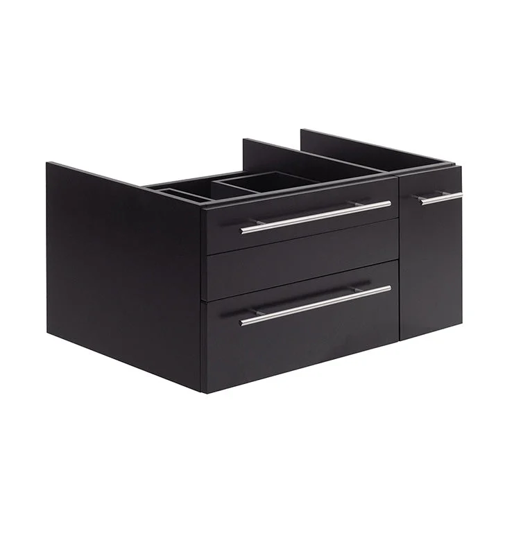 Fresca Lucera 36`` Wall Hung Vessel Sink Modern Bathroom Cabinet - Left Version
