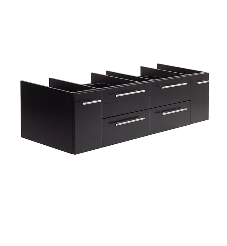 Fresca Lucera 60`` Wall Hung Single Vessel Sink Modern Bathroom Cabinet