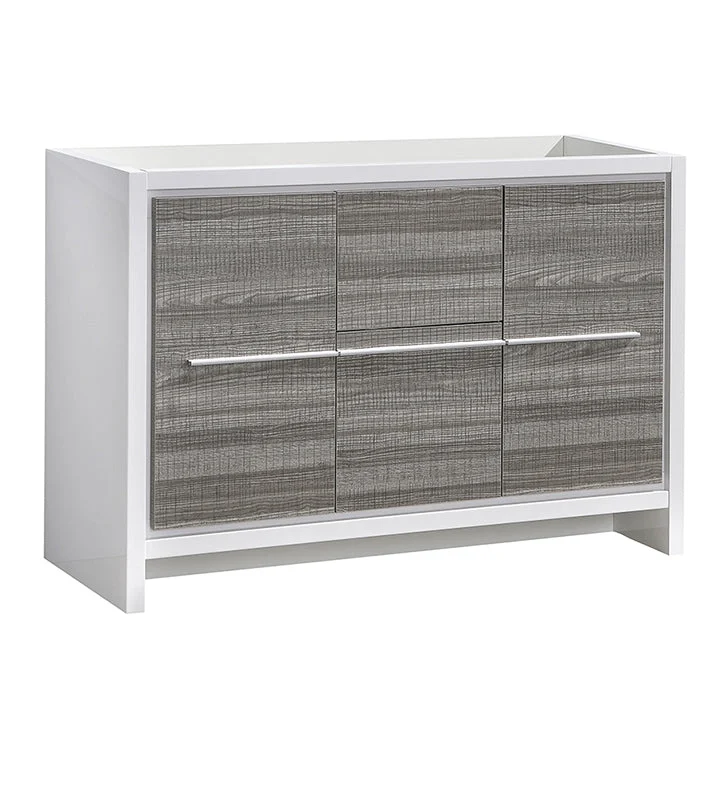 Fresca Allier Rio 48`` Ash Gray Double Sink Modern Bathroom Cabinet