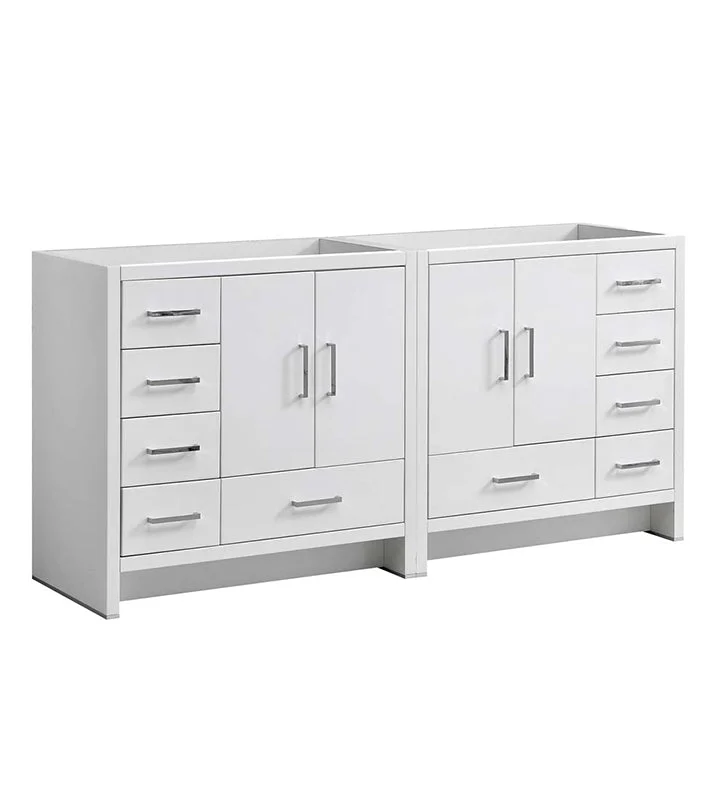 Fresca Imperia 72`` Glossy White Free Standing Double Sink Modern Bathroom Cabinet