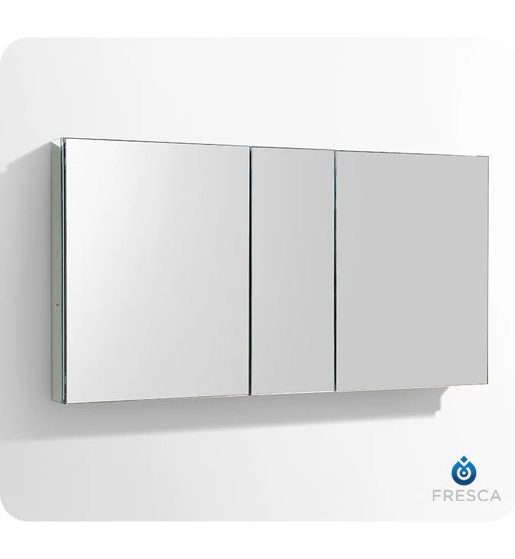 Fresca 50`` Wide x 26`` Tall Bathroom Medicine Cabinet w/ Mirrors