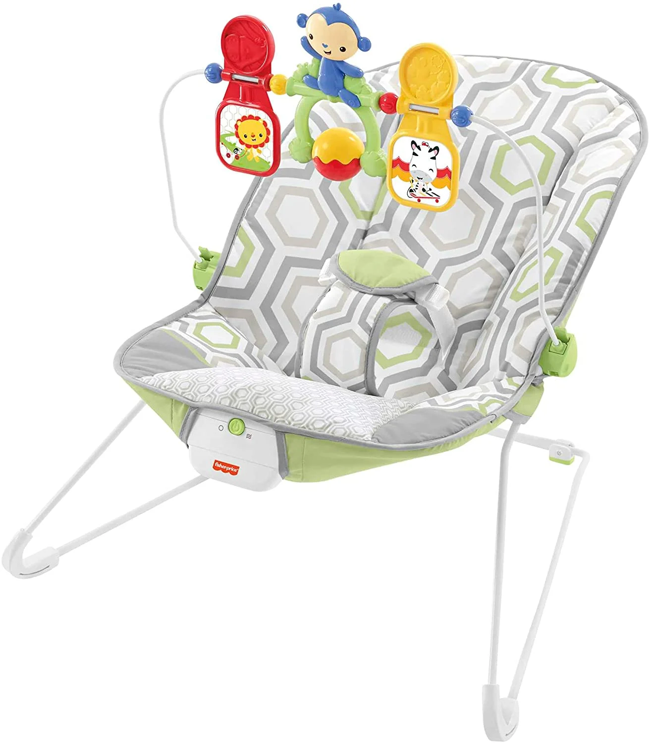 Fisher-Price Baby Bouncer – Geo Meadow, Infant Soothing and Play Seat, Multi
