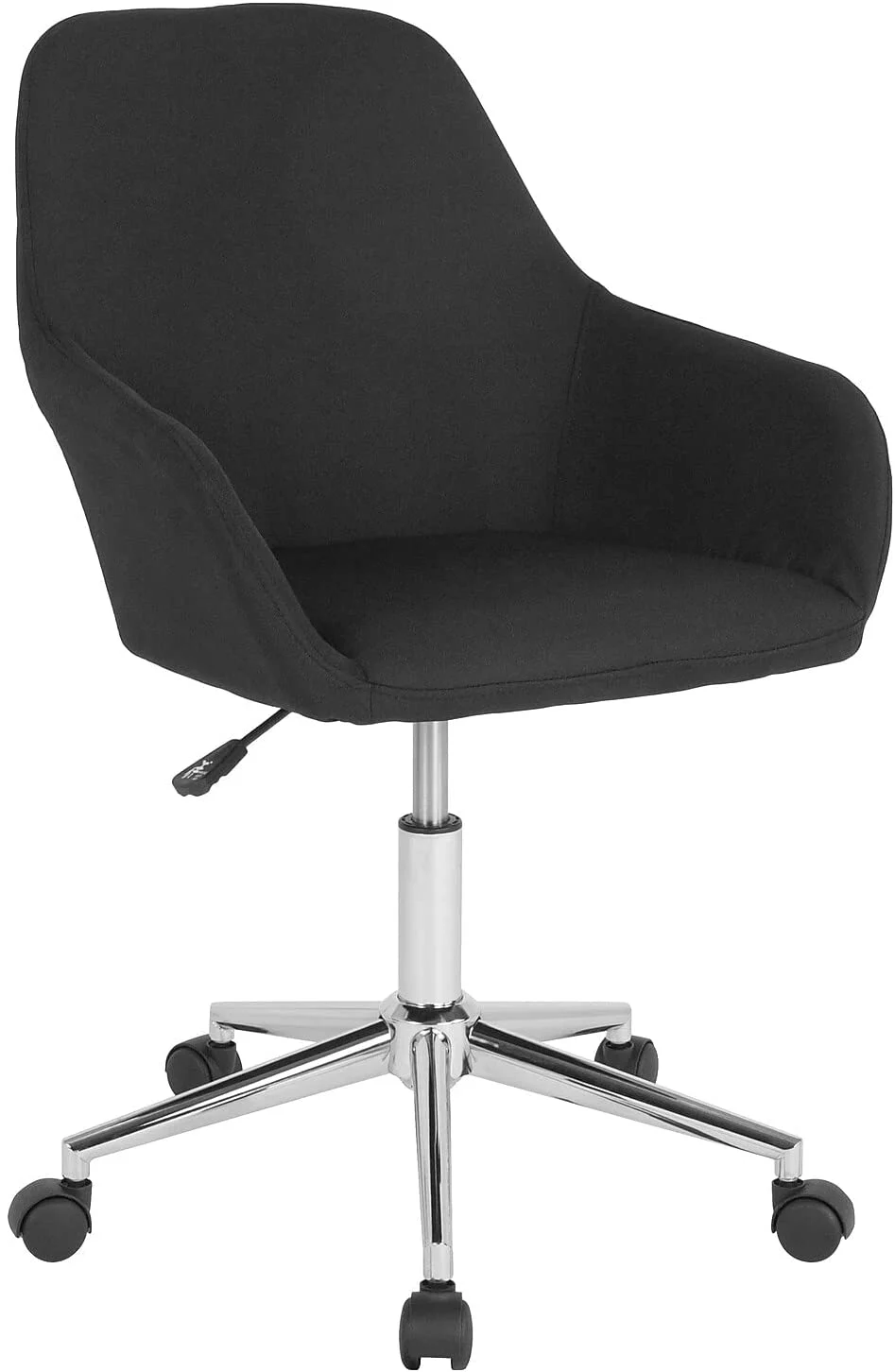 Flash Furniture Cortana Home and Office Mid-Back Chair in Black Fabric (DS-8012LB-BLK-F-GG)