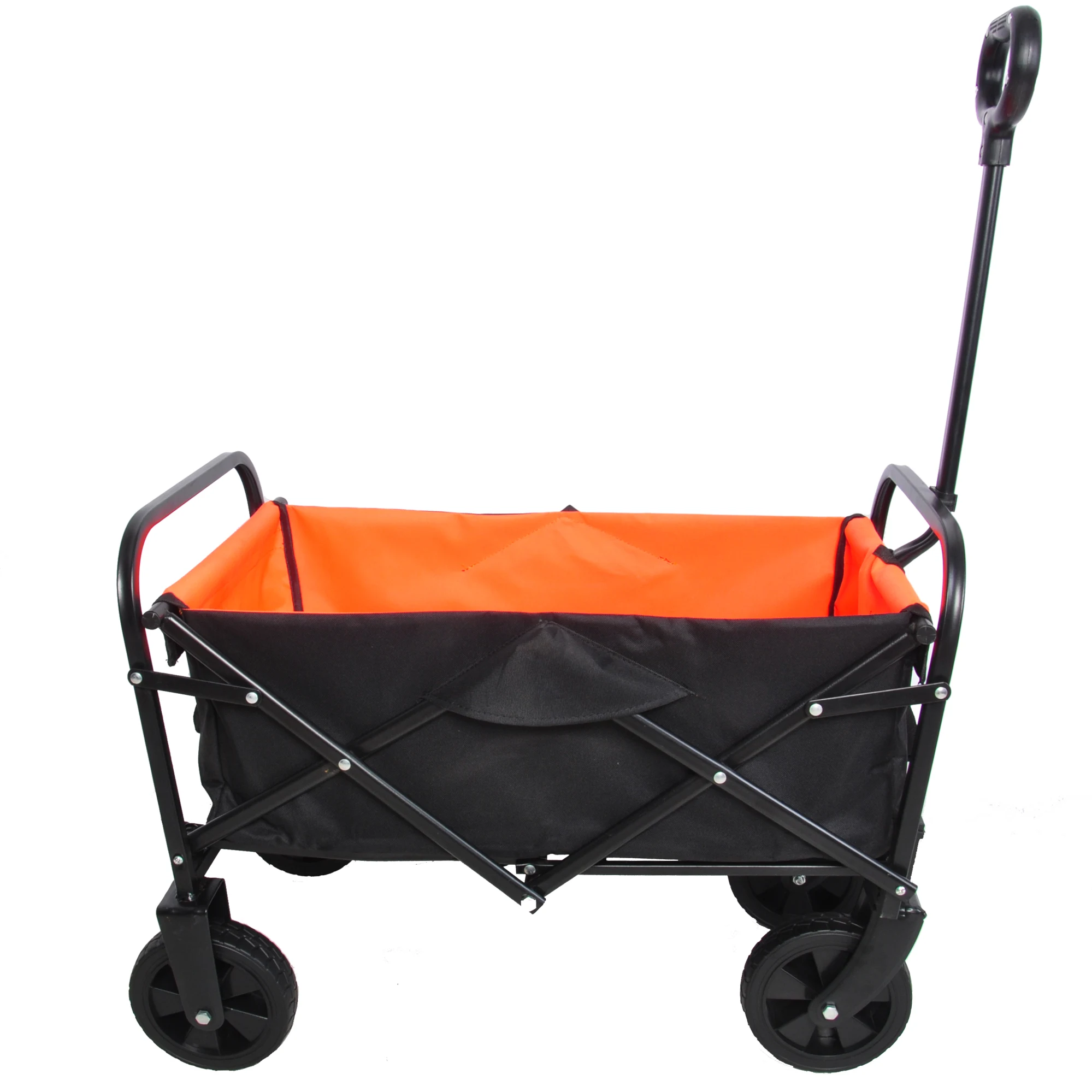 Folding Wagon Garden Shopping Beach Cart (black+yellow) 23.82″ x 15.16″ x 8.6″
