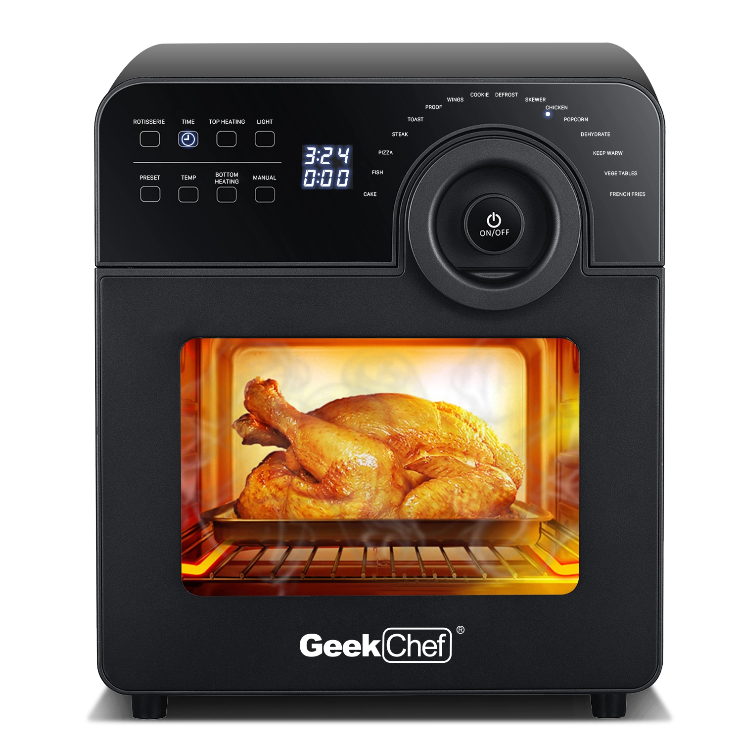 Geek Chef Air Fryer Oven Toaster 4 Slice Toaster Convection Airfryer Countertop Oven, Roast, Bake, Broil,Reheat,Fry Oil-Free, 4 Accessories & Recipes Included 14.7 Quart