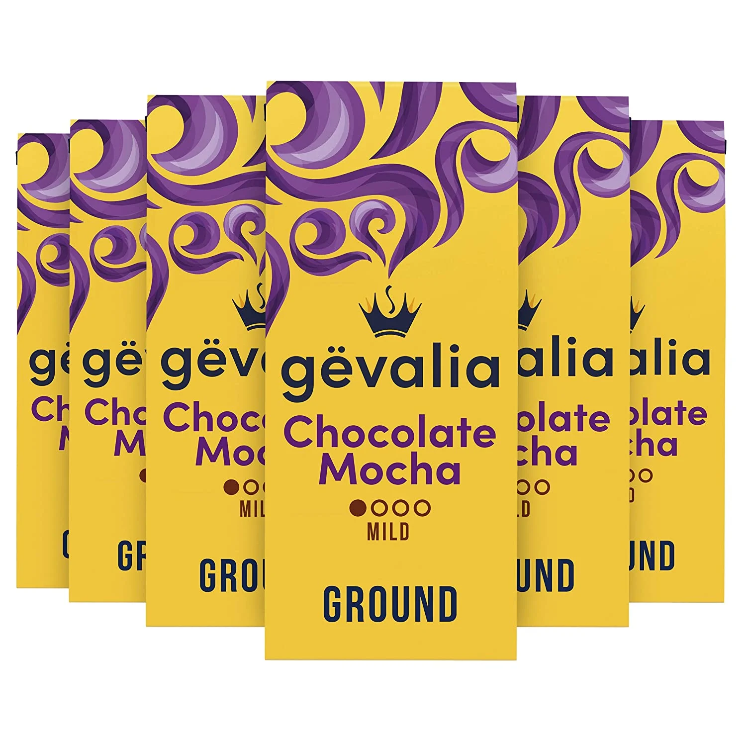 Gevalia Chocolate Mocha Flavored Mild Roast Ground Coffee (6 ct Pack, 12 oz Bags)