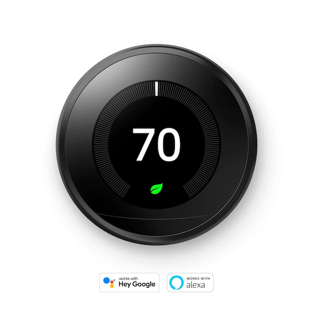 Google  Nest Learning Smart Thermostat (3rd Generation) with WiFi Compatibility – Mirror Black