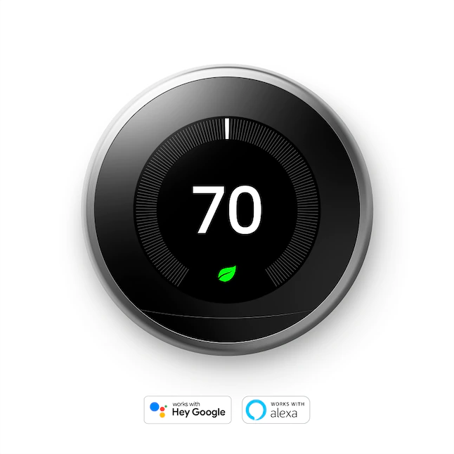 Google  Nest Learning Smart Thermostat with WiFi Compatibility (3rd Generation) – Stainless Steel