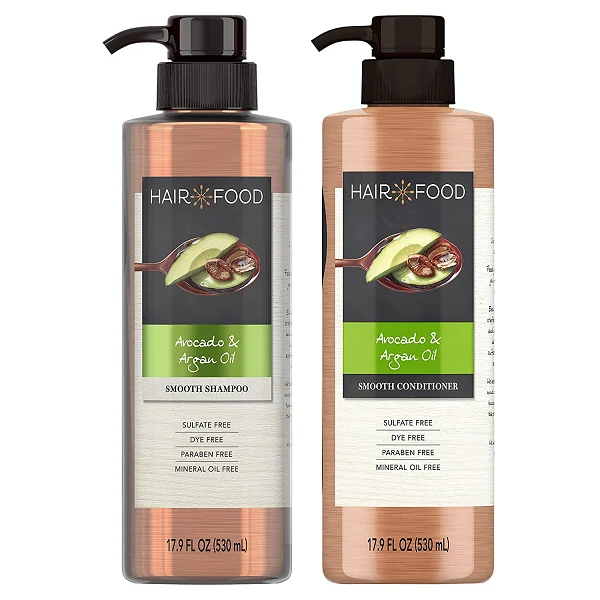 Hair Food Sulfate Free Shampoo and Conditioner Set, with Argan Oil and Avocado