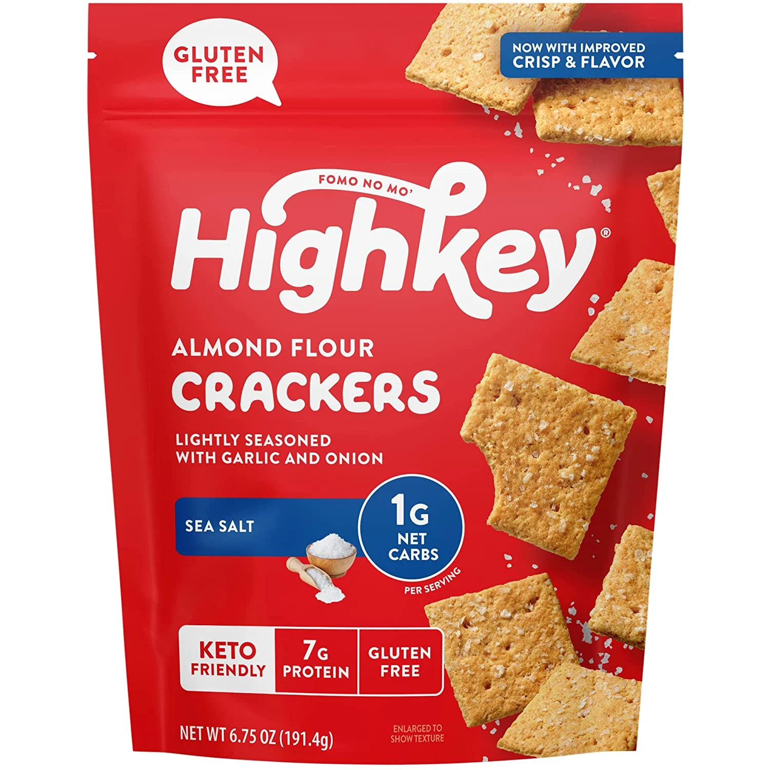 HighKey Low Carb Snacks Sea Salt Crackers – 6.75oz