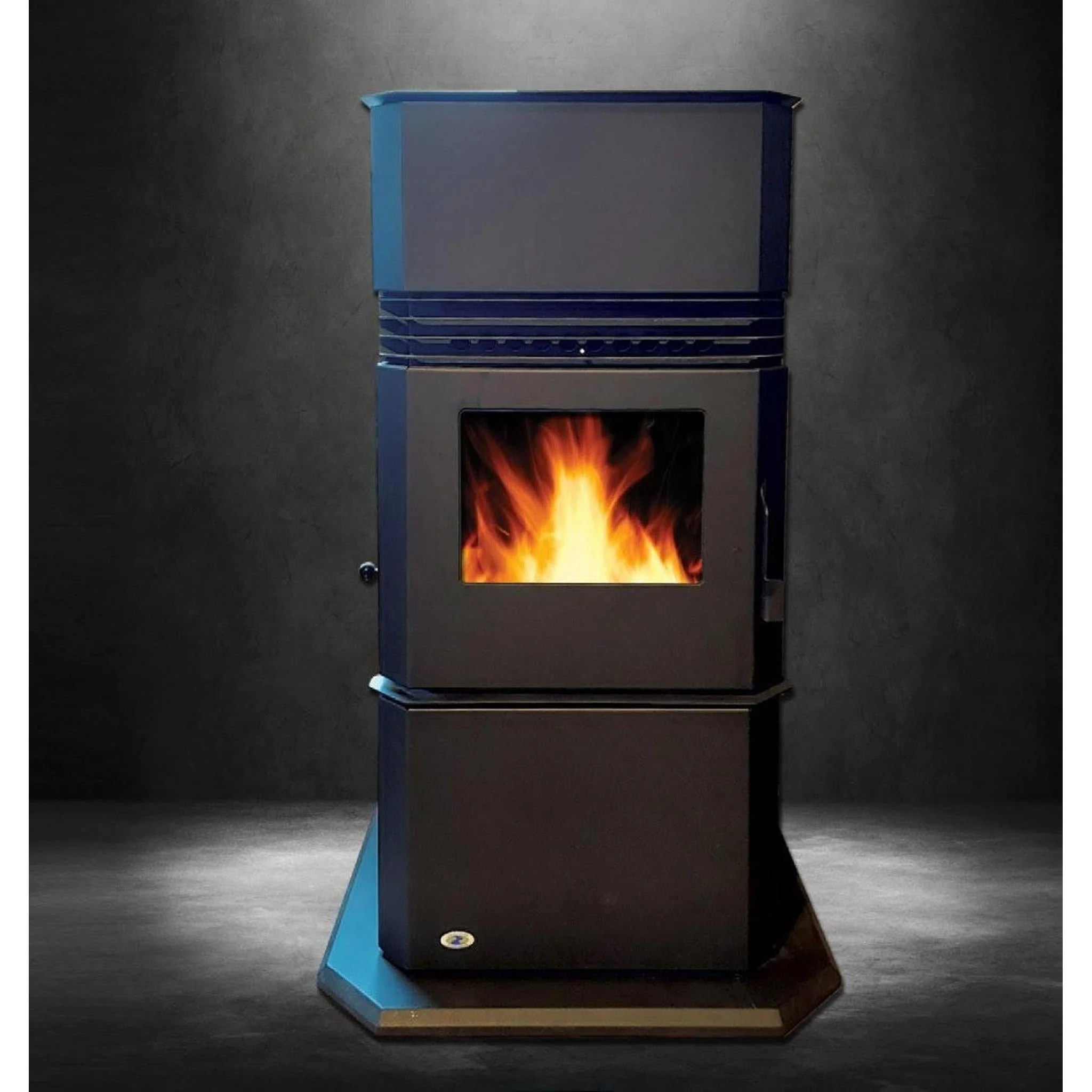 Hudson River Kinderhook 22" Matte Black Freestanding Pellet Stove With Integrated Hearth Pad