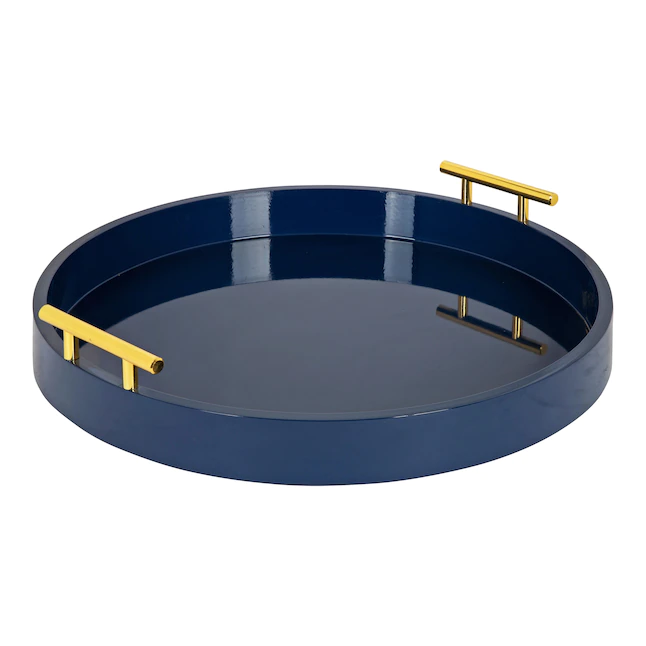 Kate and Laurel  15.5-in x 15.5-in Navy Blue Decorative Accent Tray