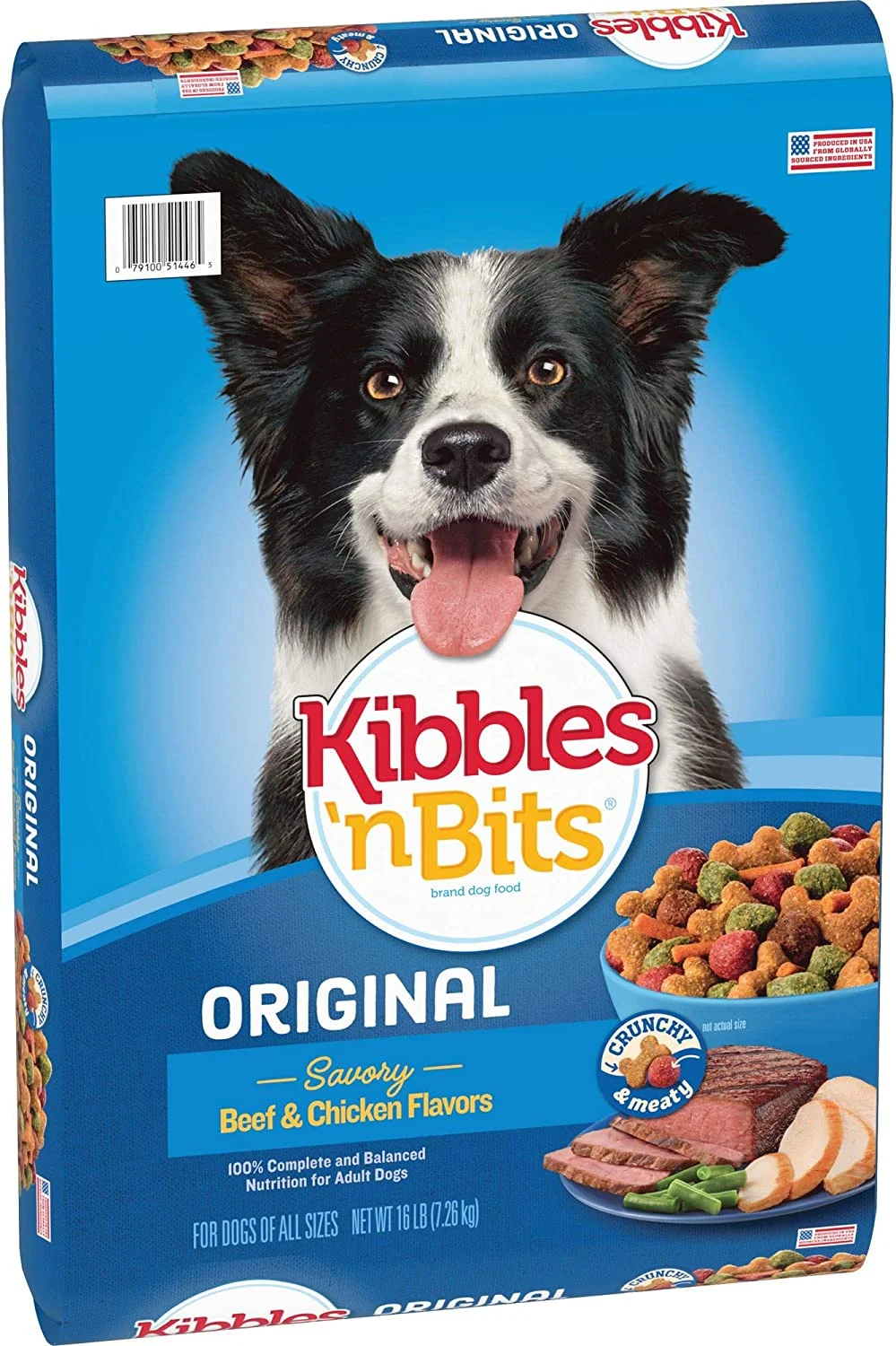 Kibbles ‘N Bits Original Savory Beef & Chicken Flavors Dry Dog Food, 16-Pound