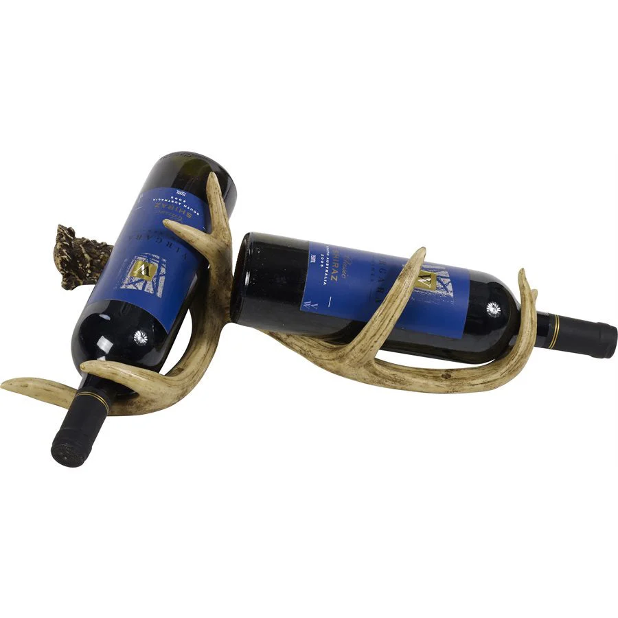 HiEnd Accents Hand-Painted Resin Antler Wine Rack