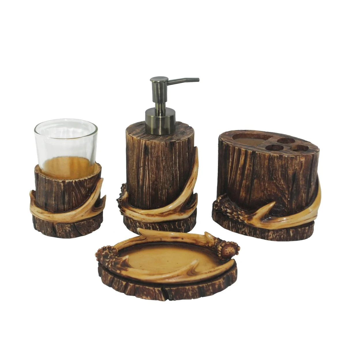 HiEnd Accents 4 PC Antler Bath Set