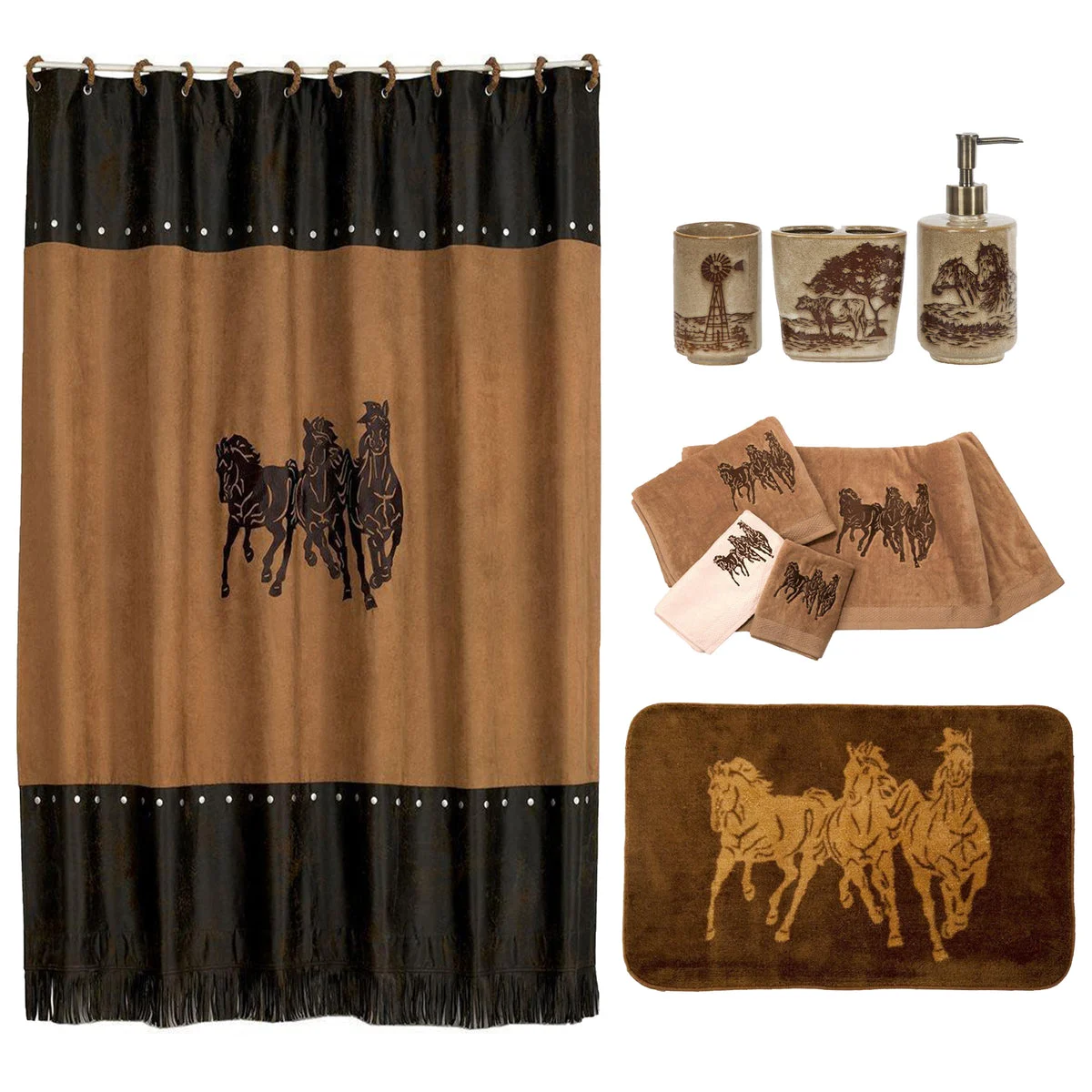 HiEnd Accents Jasper 8-PC Bath Accessary and Horse Towel Set
