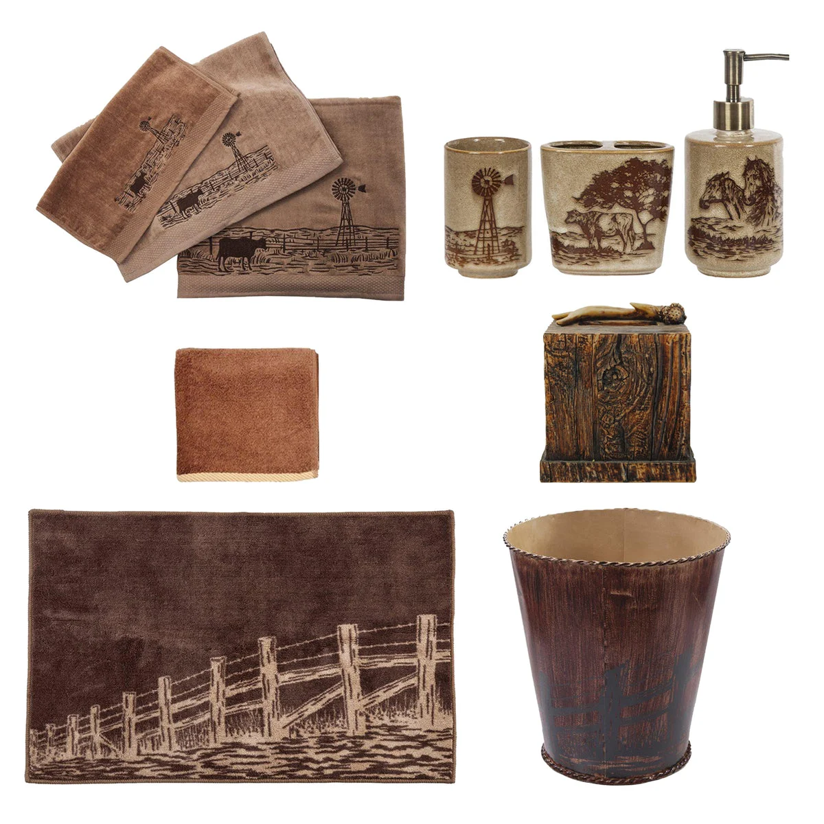 HiEnd Accents Jasper 15-PC Bath Accessary and Mocha Towel Set