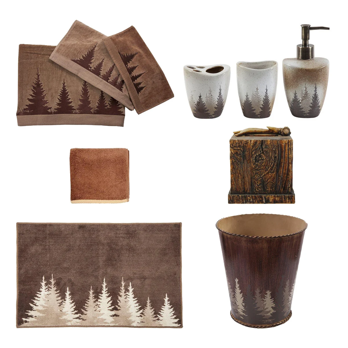 HiEnd Accents Clearwater Pines 13 PC Bath Accessary and Towel Set