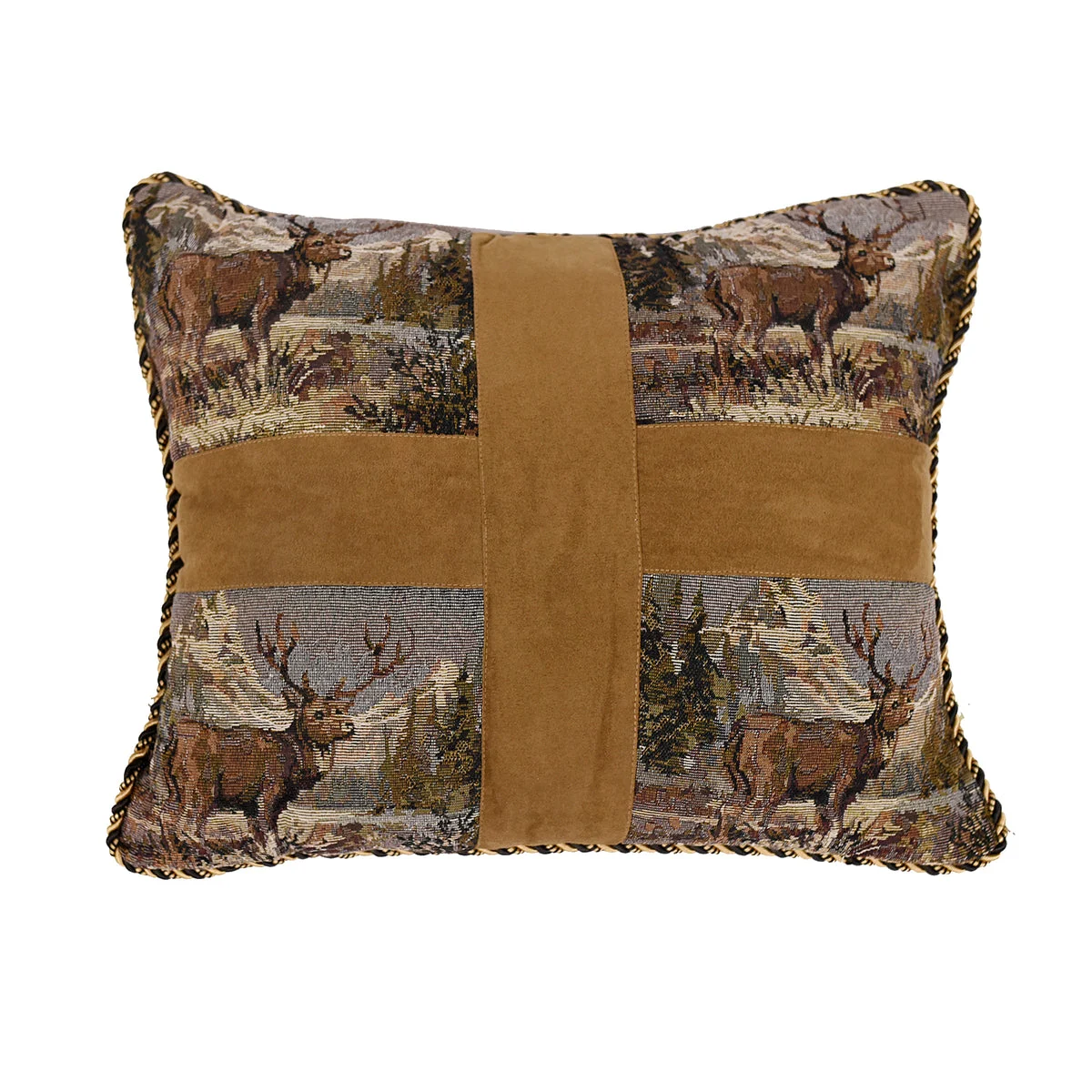 HiEnd Accents Elk Cross Pillow