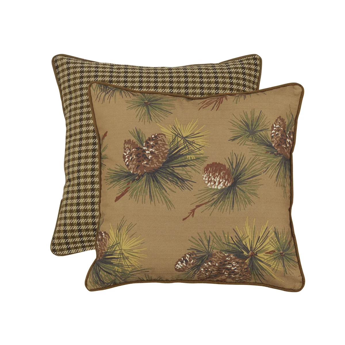 HiEnd Accents Pinecone Euro Sham Reversed to Houndstooth
