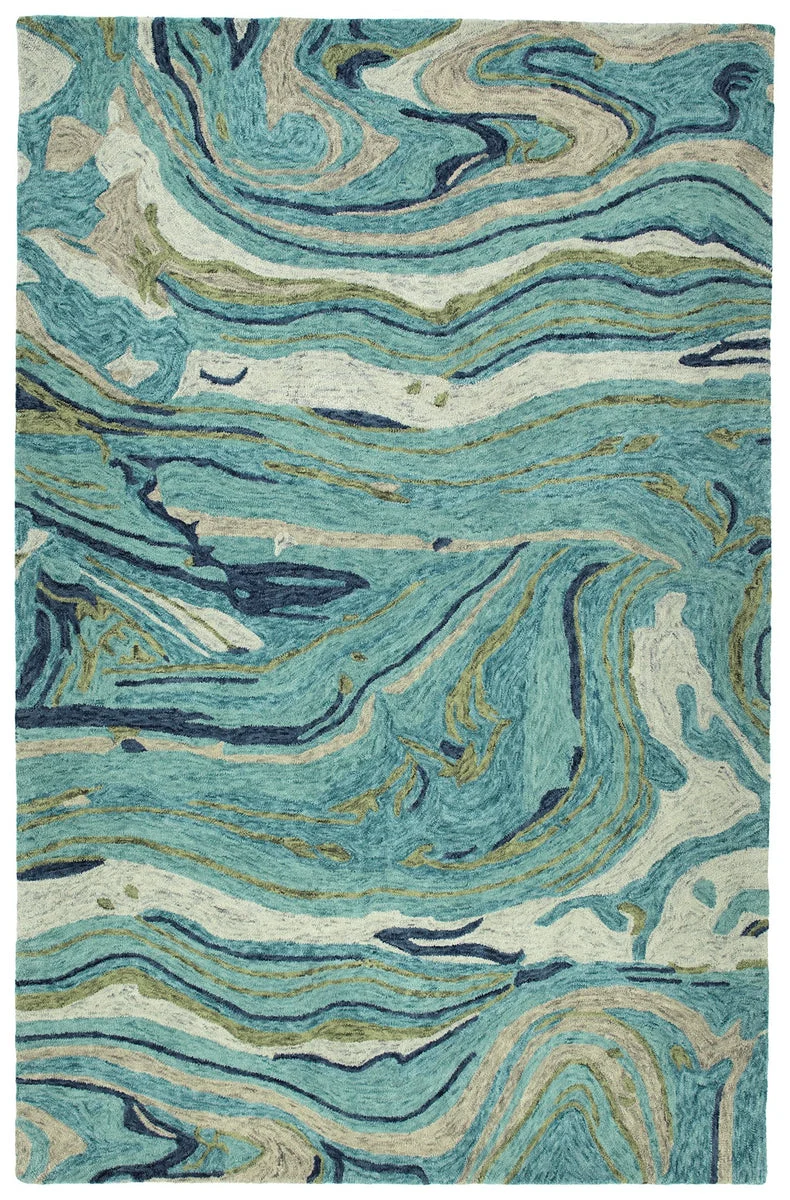 Kaleen Rugs Marble Collection MBL03-91 Teal Area Rug