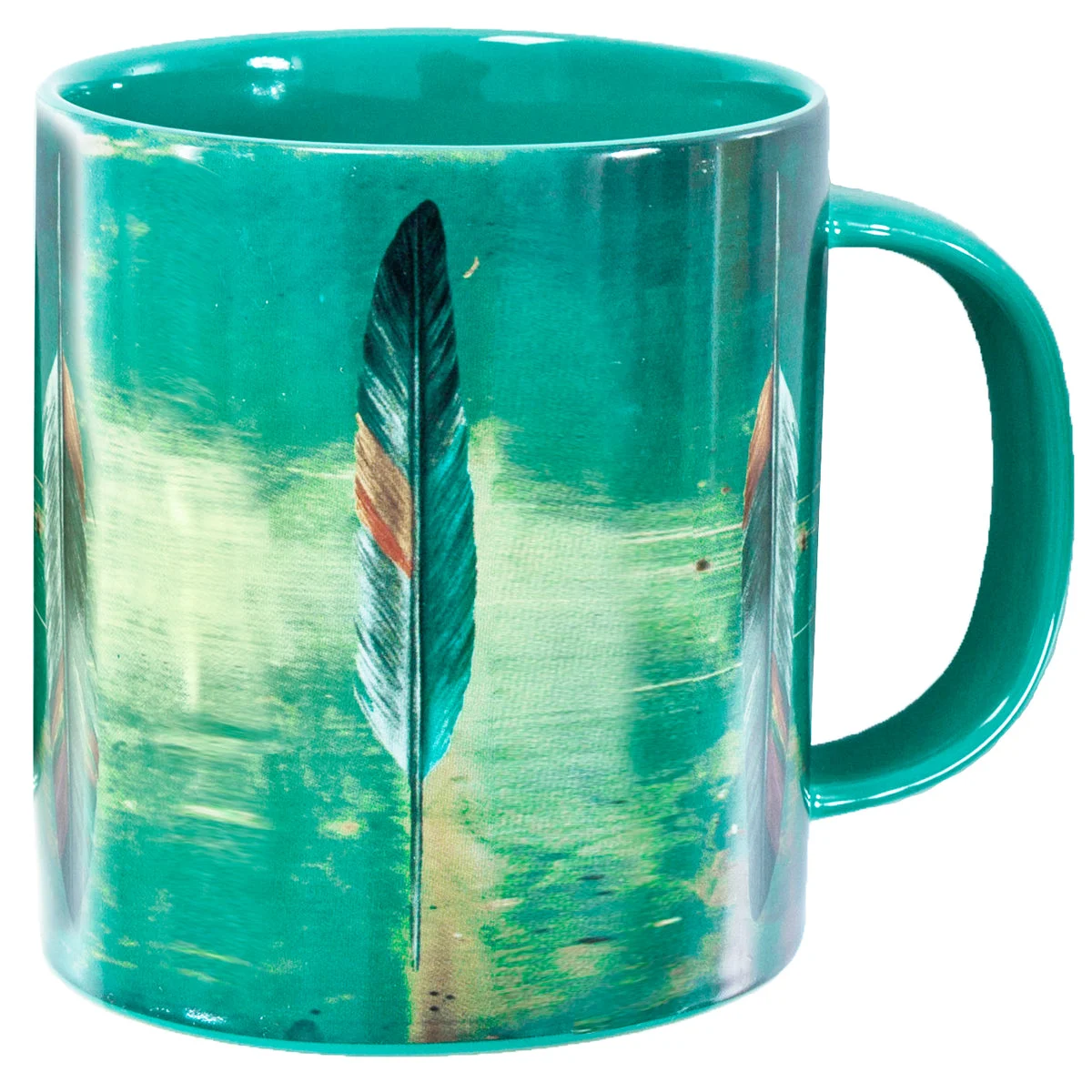 HiEnd Accents Tossed Feather design mug, 4 pc