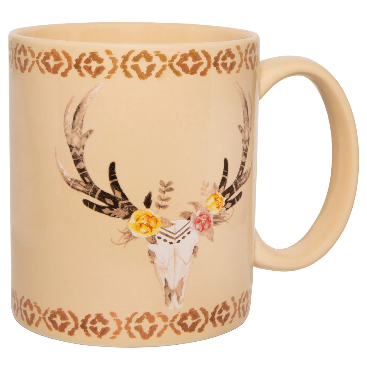 HiEnd Accents Skull/Floral Design Mug, 4 pc