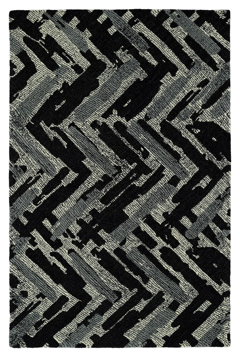 Kaleen Rugs Montage Collection MTG03-02 Black Area Rug