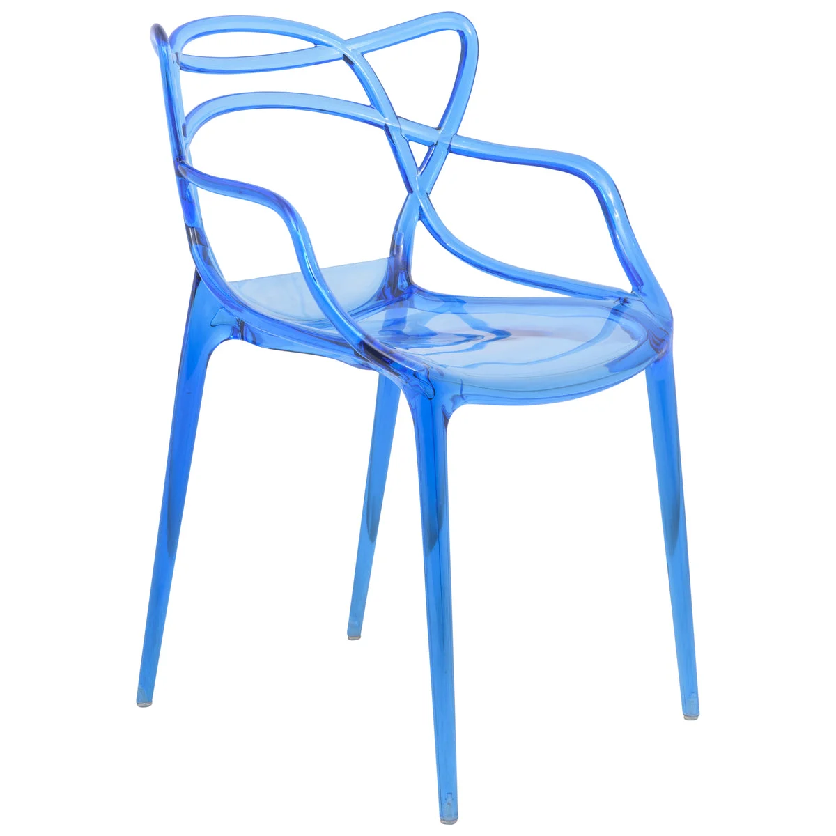 LeisureMod Milan Modern Wire Design Chair Blue