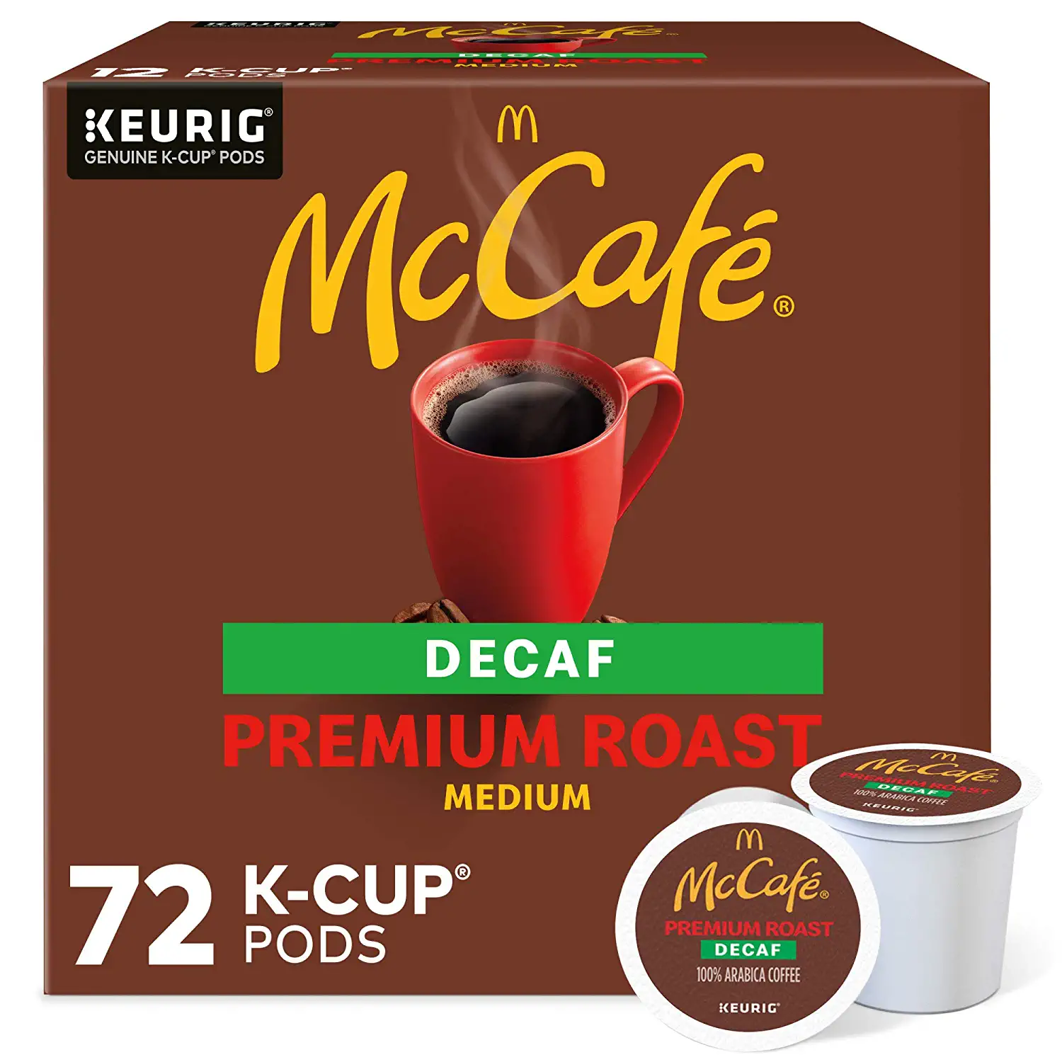 McCafé Decaf Premium Medium Roast K-Cup Coffee Pods (72 Pods, 6 Packs of 12)