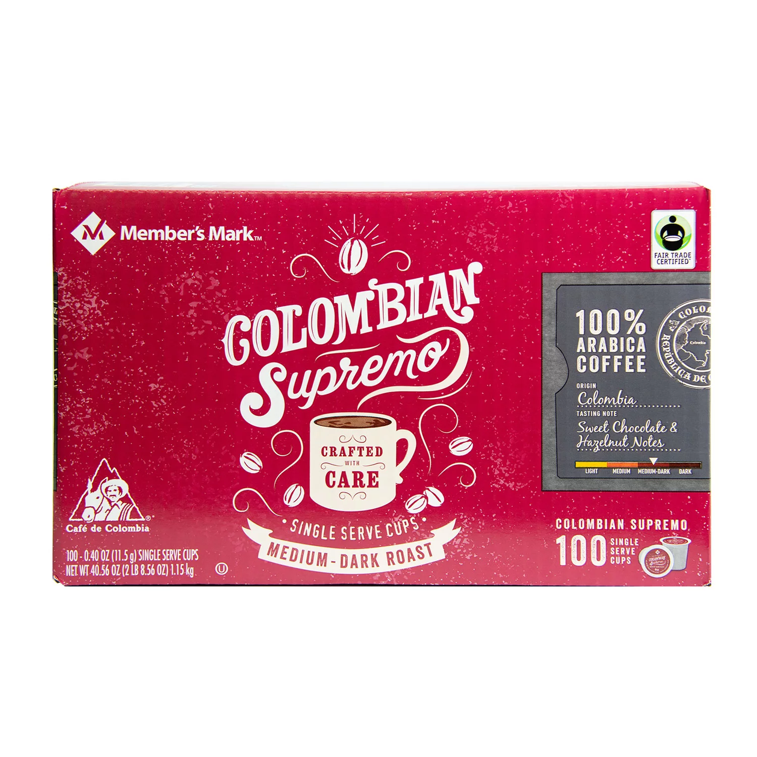 Member’s Mark Colombian Supremo Coffee, Single-Serve Cups (100 ct.)