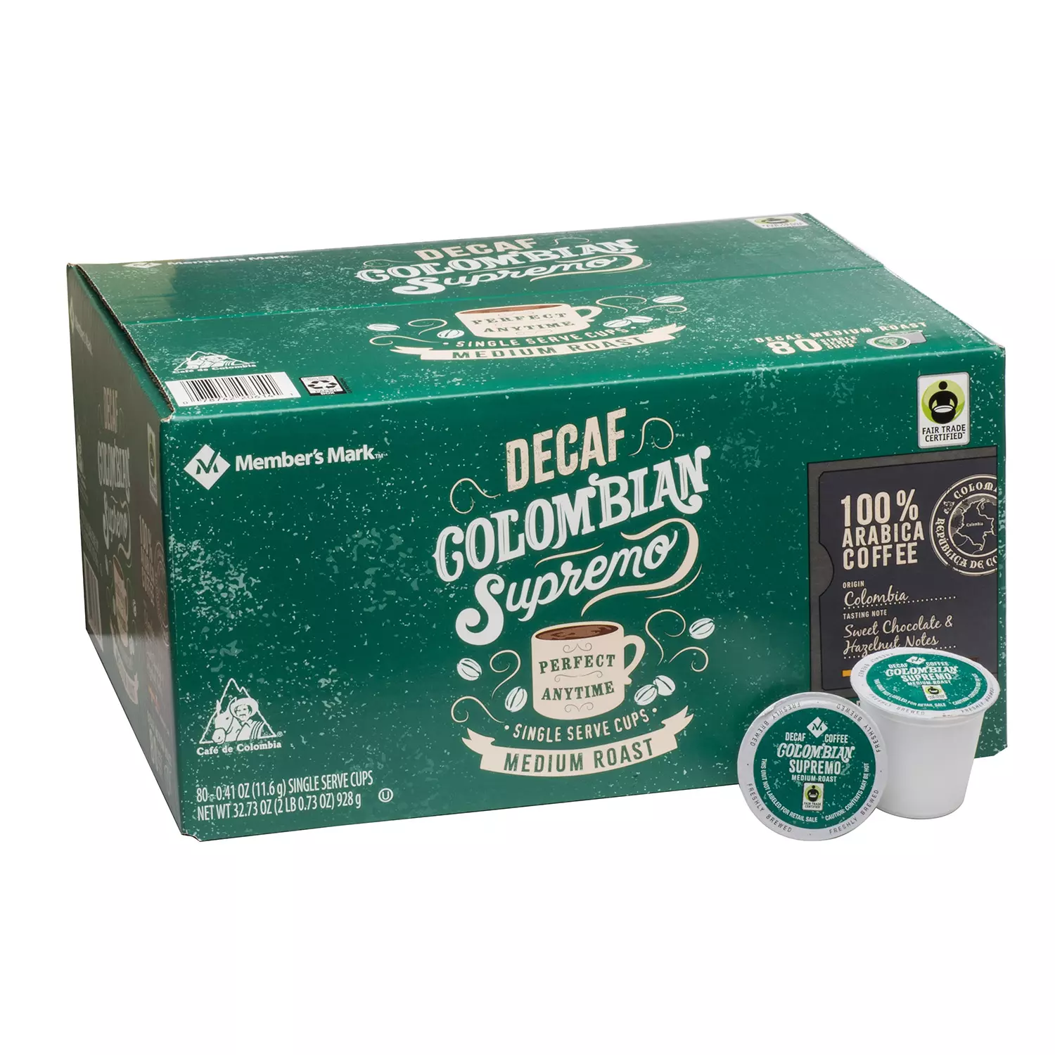 Member’s Mark Decaffeinated Colombian Coffee, Single-Serve Cups (80 ct.)
