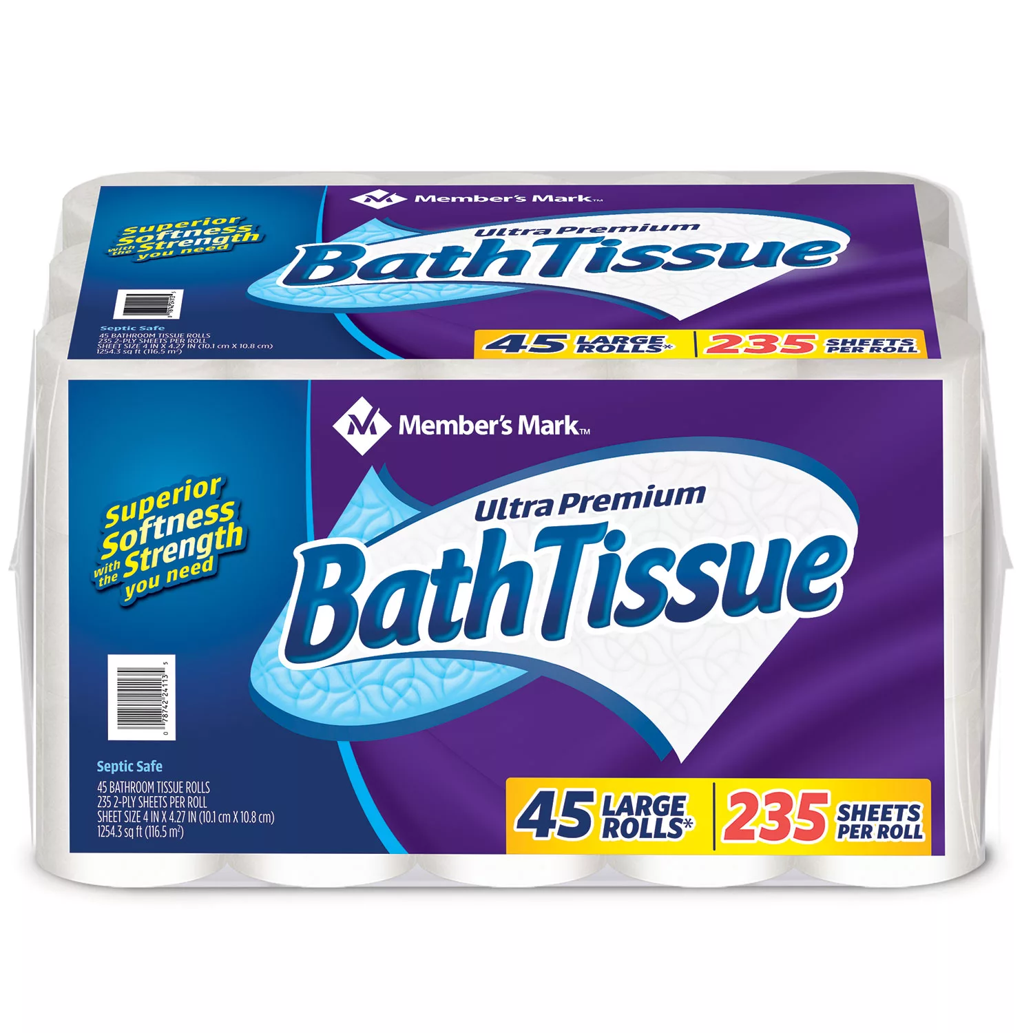 Member’s Mark Ultra Premium Soft and Strong Bath Tissue, 2-Ply Large Roll Toilet Paper (235 sheets, 45 rolls)