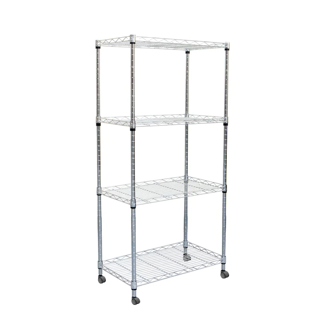Mind Reader 23.23-in W x 13.39-in D x 48.74-in H 4-Tier Heavy Duty Metal Utility Shelving Unit