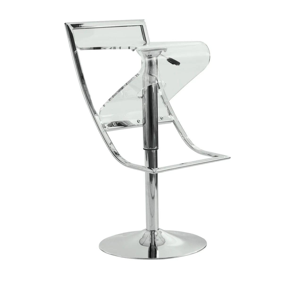 LeisureMod Napoli Transparent Acrylic Bar/Counter Stool Clear