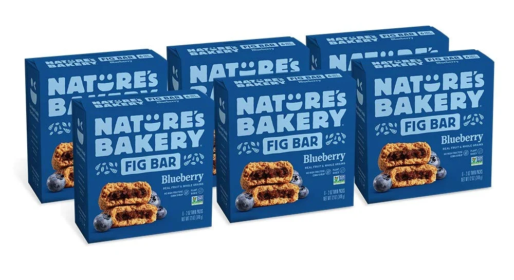 Nature’s Bakery Whole Wheat Fig Bars, Blueberry, Real Fruit, Vegan, 6 Count (Pack of 6)