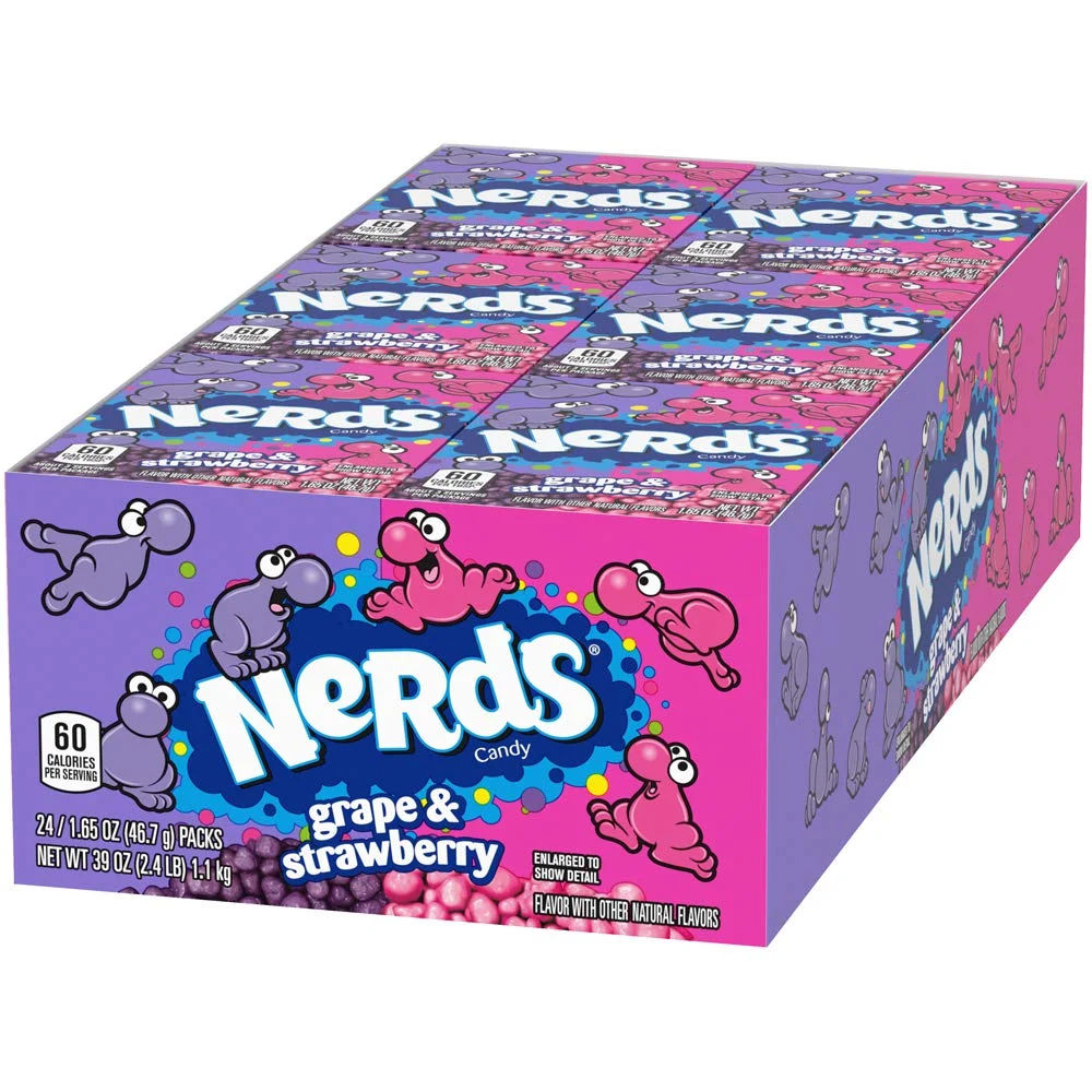 Nerds Grape & Strawberry Candy, 1.65 Ounce, Pack Of 24