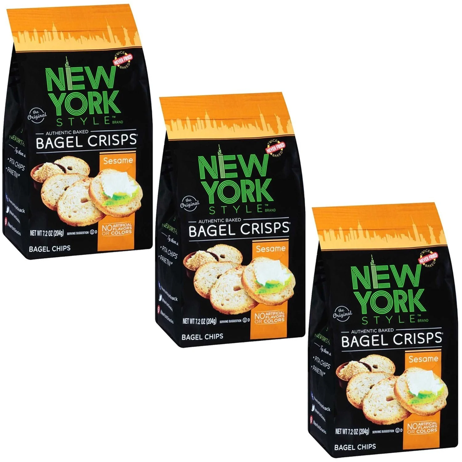 New York Style Bagel Crisp, Sesame, 7.2 Ounce (Pack of 3)