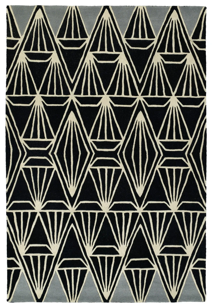 Kaleen Rugs Origami Collection ORG01-02 Black Area Rug
