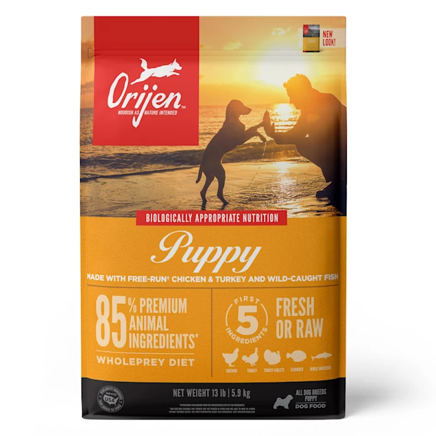 ORIJEN Grain Free High Protein Fresh & Raw Animal Ingredients Dry Puppy Food, 4.5 lbs – 13 lbs