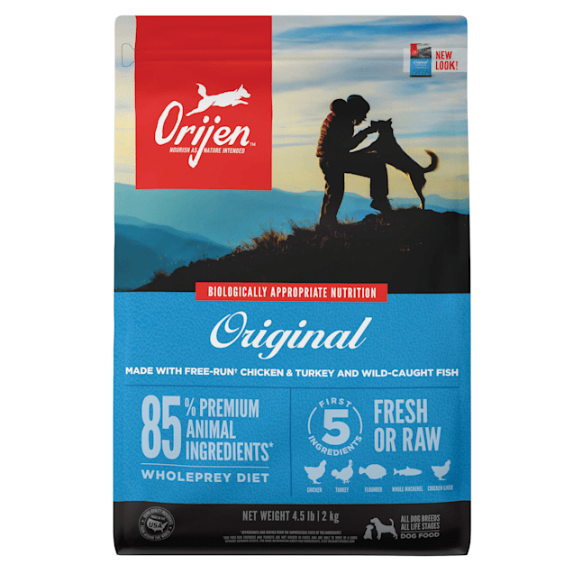 ORIJEN Original Grain Free High Protein Fresh & Raw Animal Ingredients Dry Dog Food, 4.5 lbs – 25 lbs