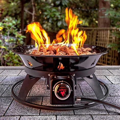 Outland Living Firebowl Outdoor Fire Pit, 21-inch, 58,000 BTU with Fire Pit Cover & Carry Kit, Smokeless Gas Firebowl