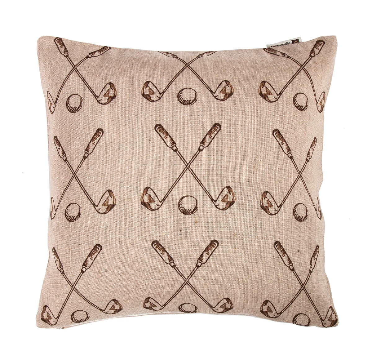 HiEnd Accents Printed Burlap Golf Club and Golf Ball Geometric