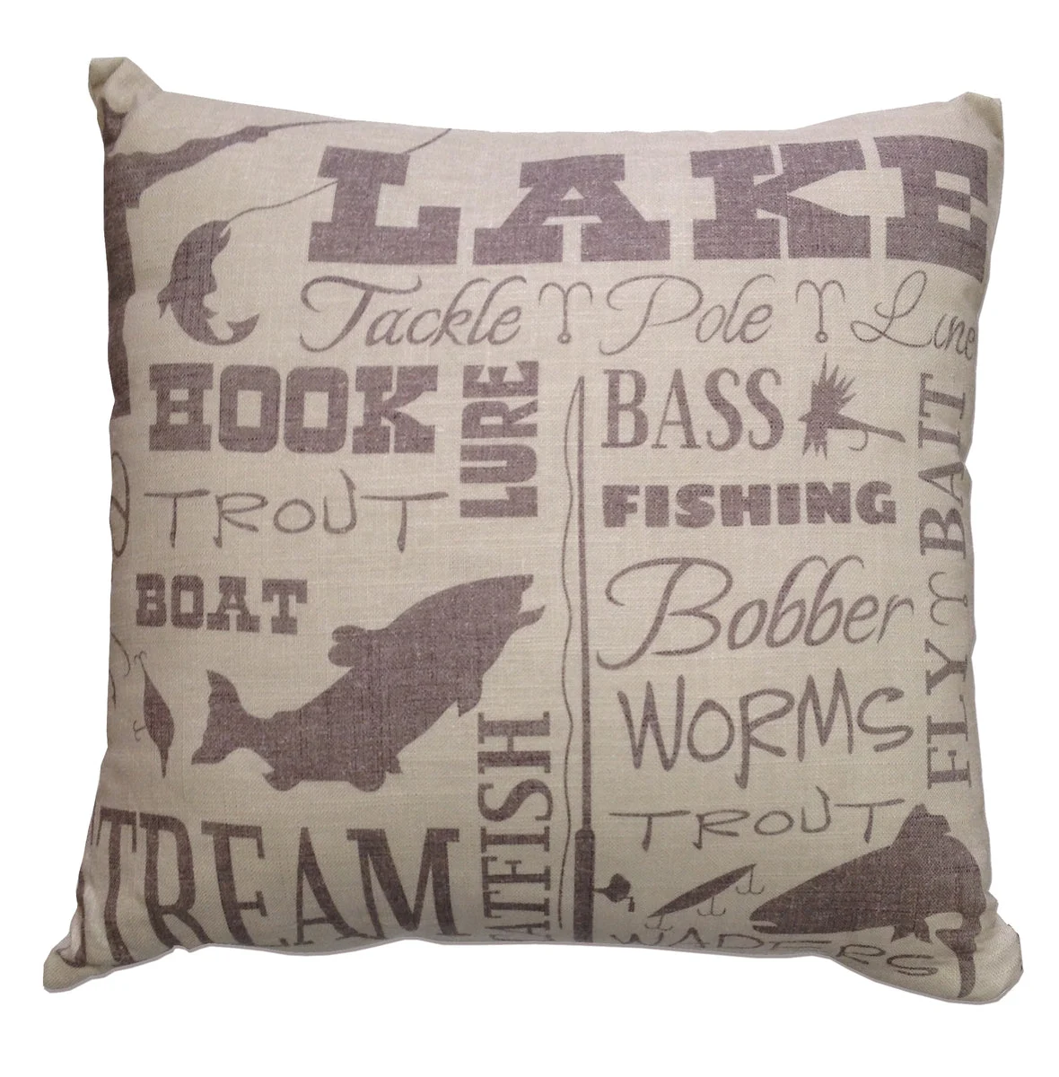 HiEnd Accents Lake Text Collage Pillow