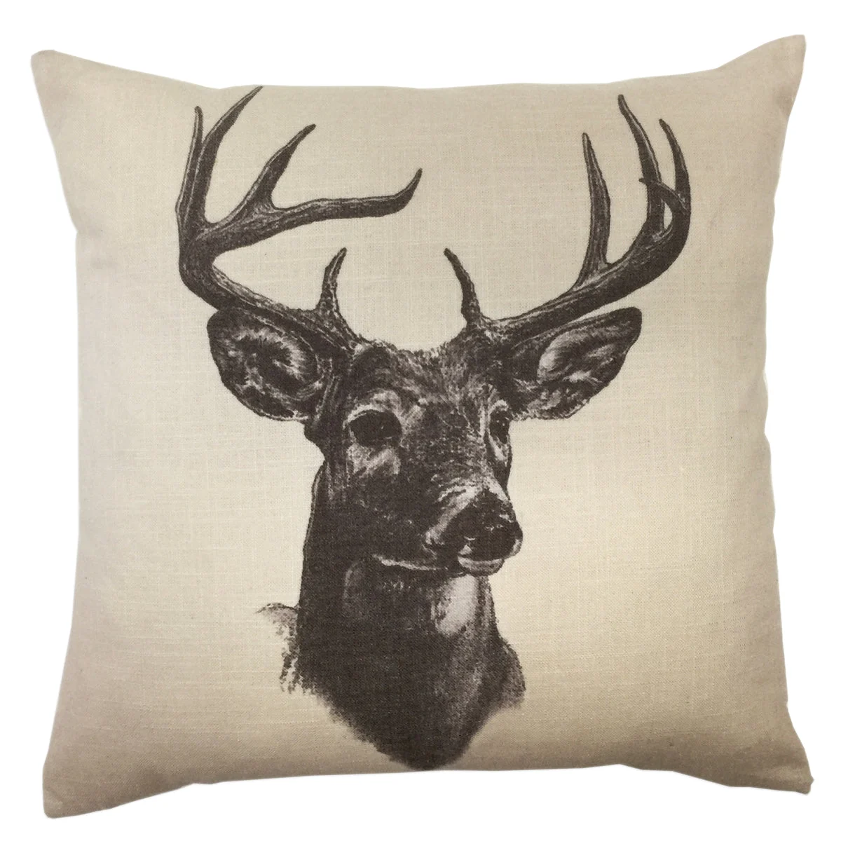 HiEnd Accents Whitetail Deer Linen Print Pillow
