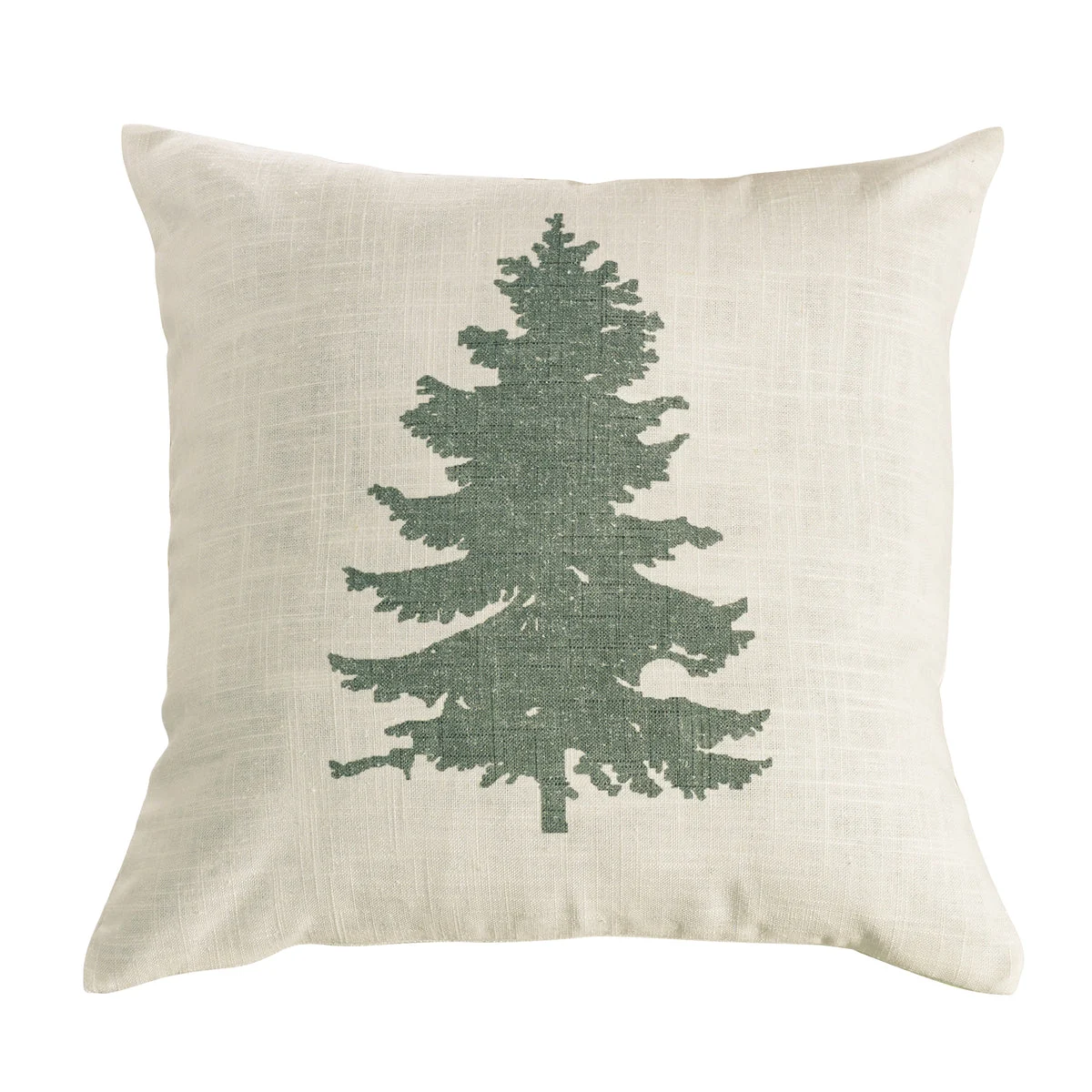 HiEnd Accents Green Pine Tree on Linen Pillow