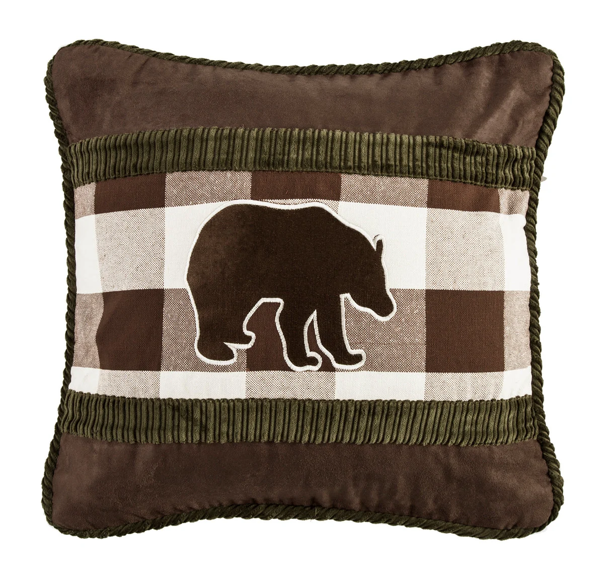 HiEnd Accents Embroidery Bear Pillow