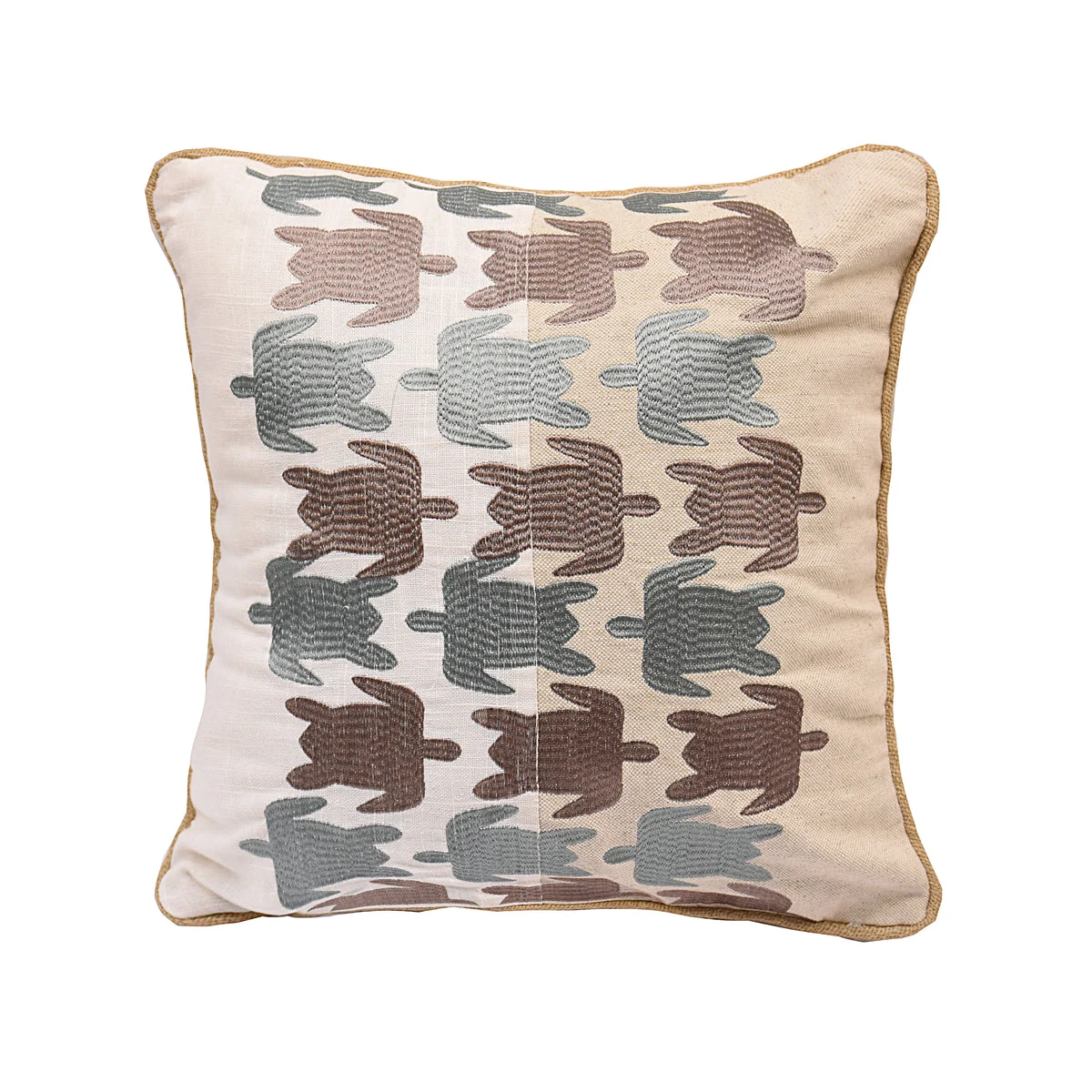 HiEnd Accents Turtle Embroidered Linen Pillow
