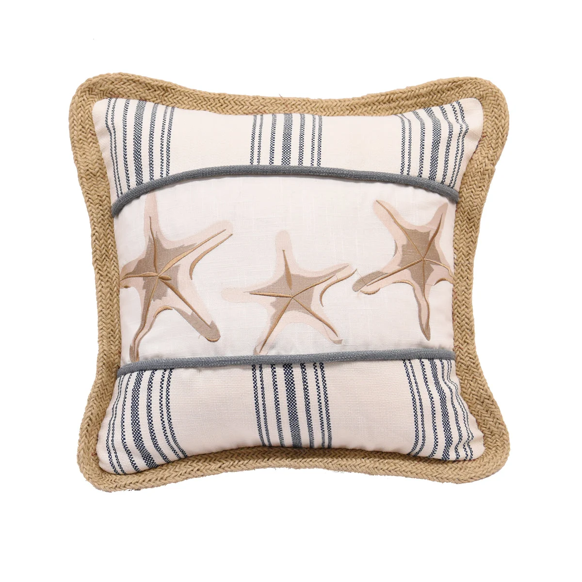HiEnd Accents Starfish Cotton Pillow Embroidery